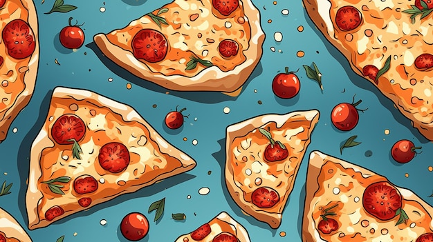 2d drawing of a pizza pattern