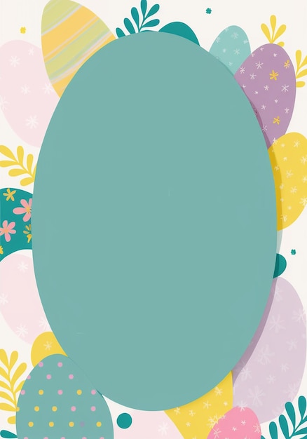 2d flat colorful Easter invitation card white backgroundGenerative AI