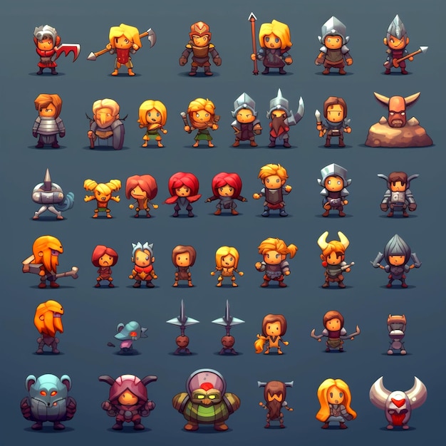 Foto 2d game sprite sheet personaggi sprite