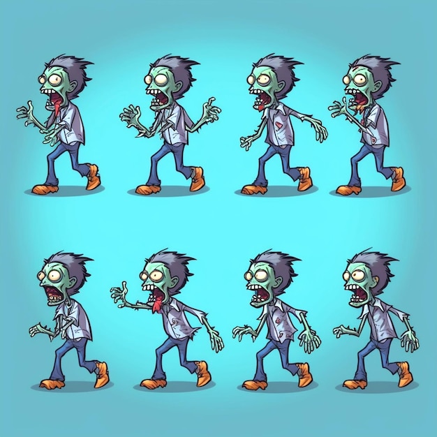 Photo 2d game sprite sheet zombie character sprites