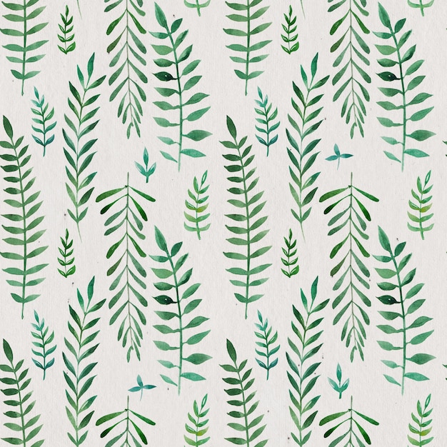 2d hand drawn watercolor seamless background Colorful branches leaves on vintage paper background