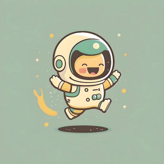 2D-icon illustratie van een astronaut