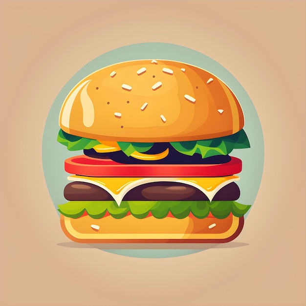 2d icon illustration of a burger