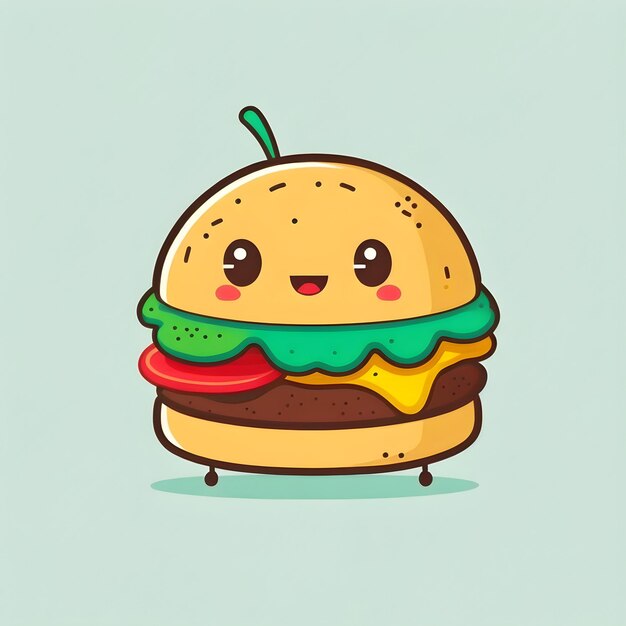 Photo 2d icon illustration of a slice of burger