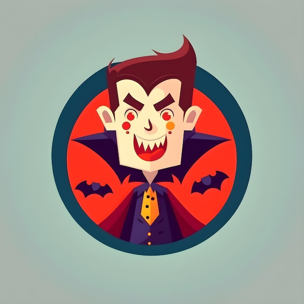 2d icon illustration of a vampire