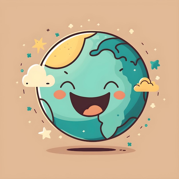 2d icon illustration of the world