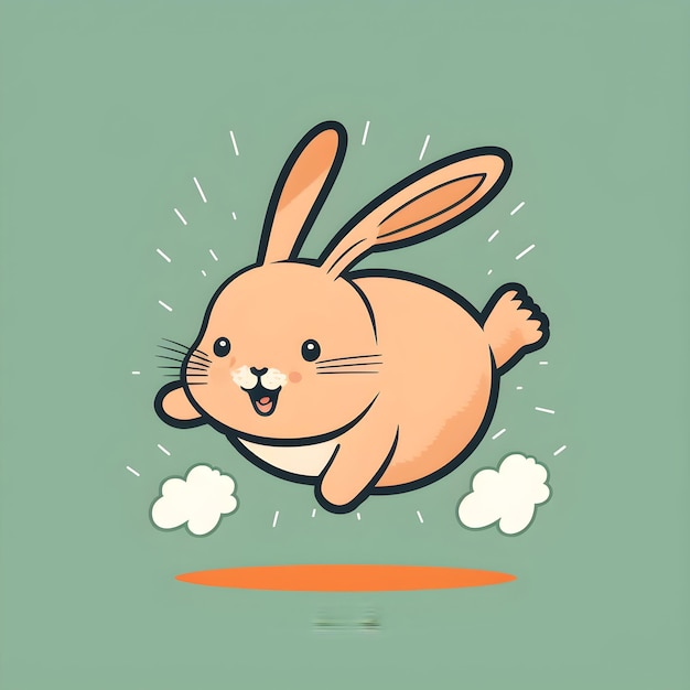 2d icoon illustratie van een konijn