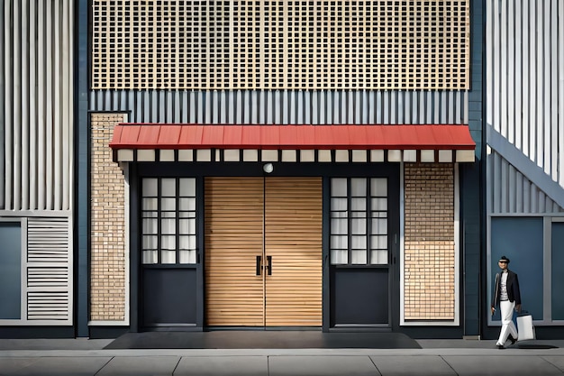 2d japanese storefront facade for game design background