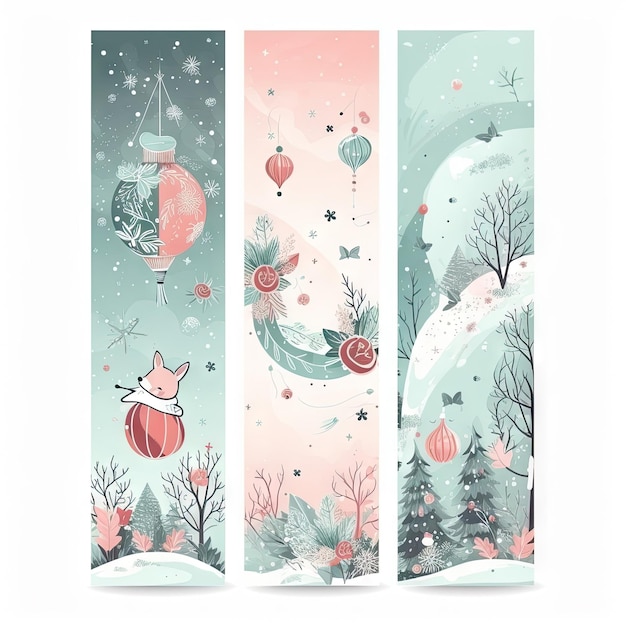 2d kerstbanner met elementen Kerstdagconcept