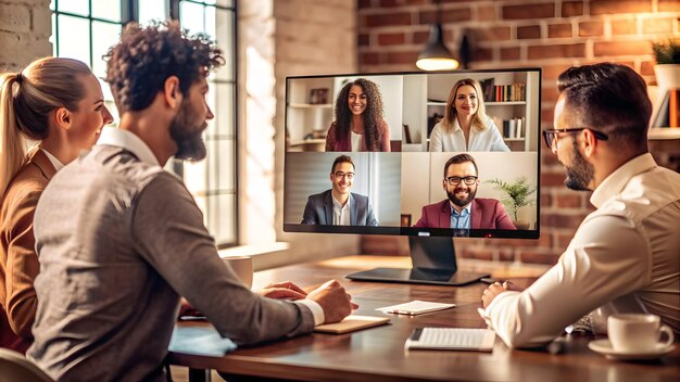 2D minimalize vector as Project manager collaborating with remote team concept as A vector illustrat