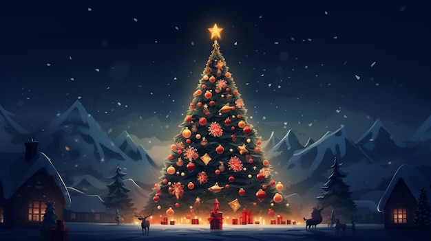 2D Motion Graphics Merry Christmas Concept Merry Christmas
