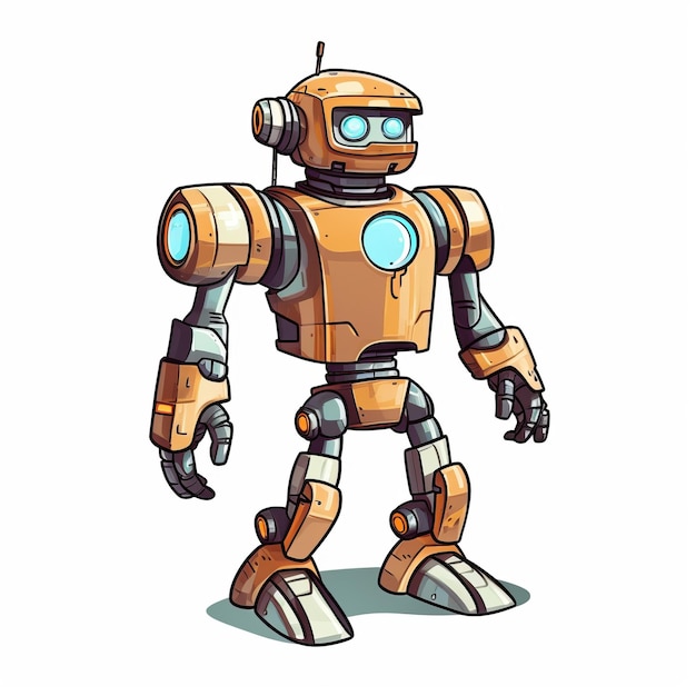 2D Robot Sprite in comic stijl