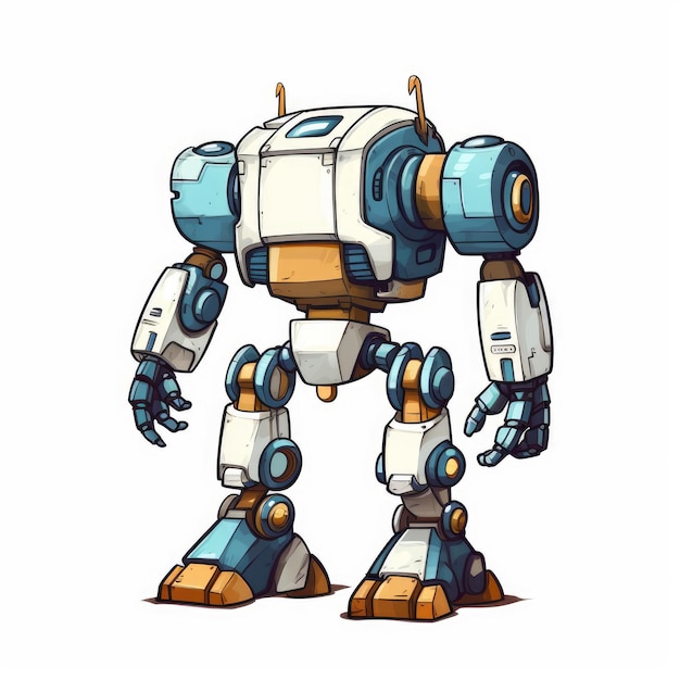 2D Robot Sprite in comic stijl