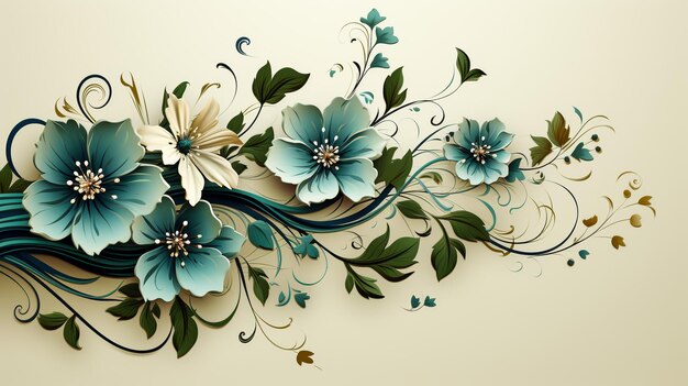 2d vector illustration colorful traditional ornament floral design