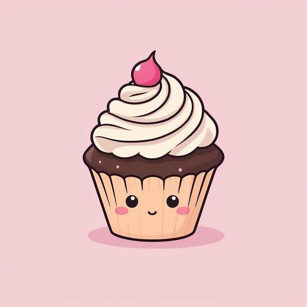 Photo 2d vector illustration of a cupcake perfect for app icons