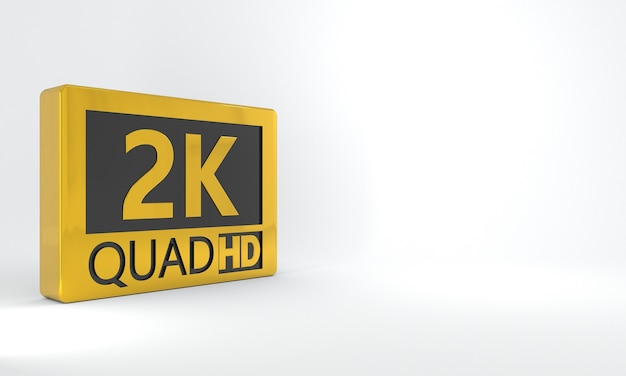 2k QUAD HD black and gold sign Isometric tag label button or icon High definition or resolution