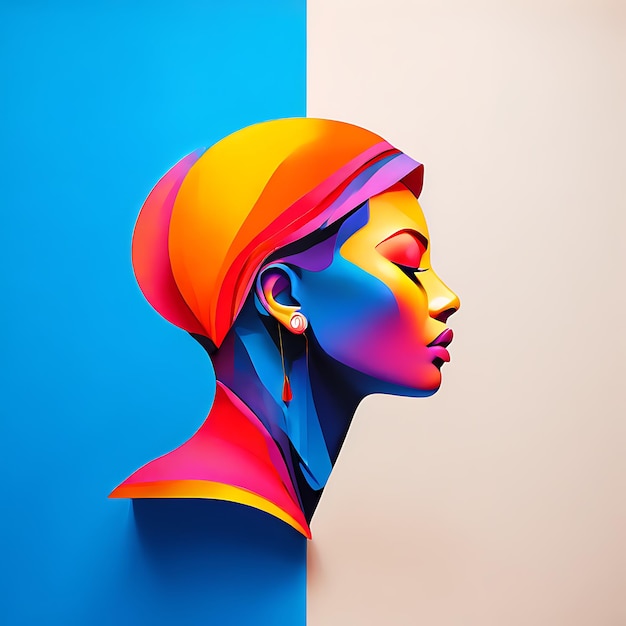 3 d illustration abstract background with a colourful abstract figure