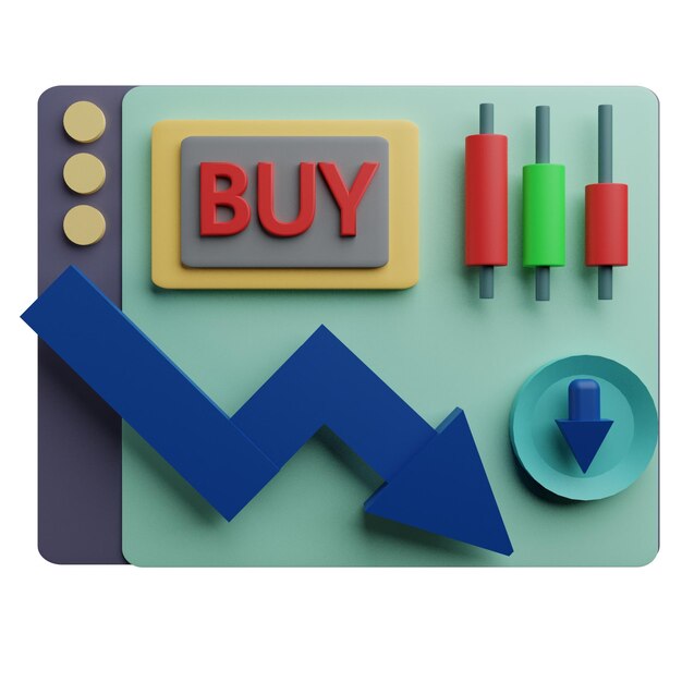 Photo 3 d illustration of buy trading with transparent background