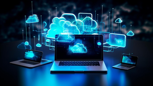 3 d illustration of cloud computing concept