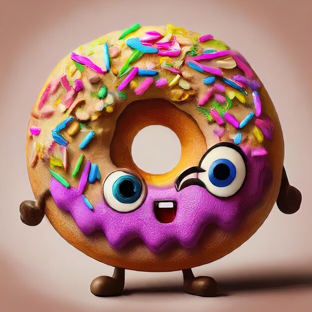 3 d illustration of donut with sprinkles