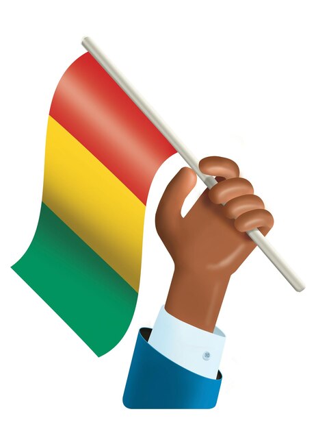 3 d illustration of a hand waving Guinea flag Guinea Independence day concept 2nd October Guinea