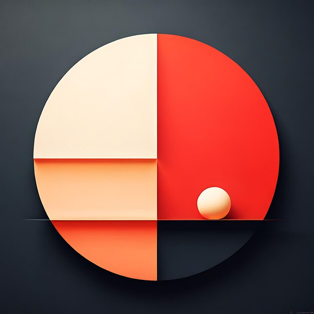 Photo 3 d illustration of a white and red circle