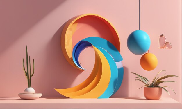 Photo 3 d render of abstract shapes geometric shapes modern background for product presentation3 d rende