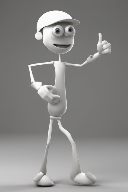 3 d render of an funny cartoon character with thumbs up3 d render of an funny cartoon character with