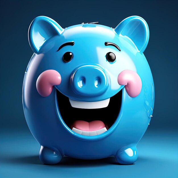 3 d rendered illustration with bank pig