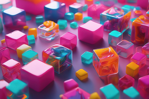 3 d rendering of abstract cubes