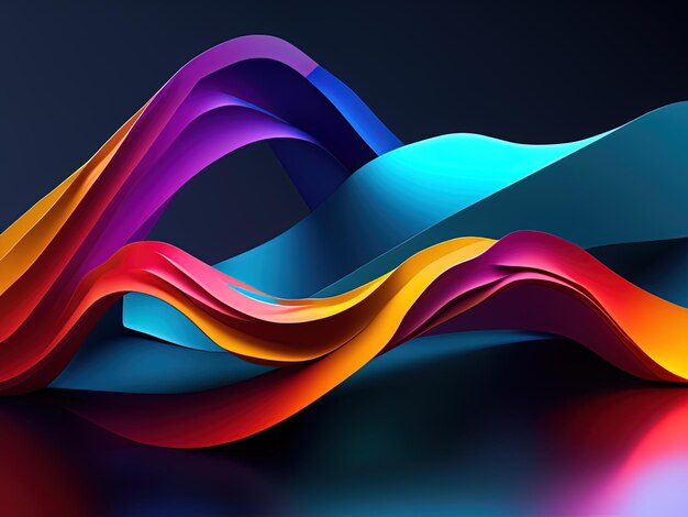 3 d rendering of colorful wave abstract background