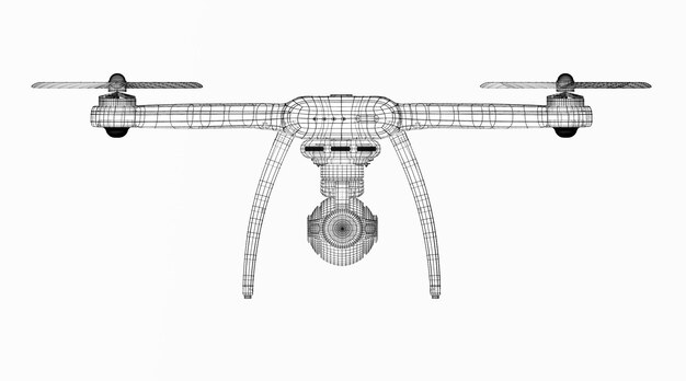 3 D rendering drone model