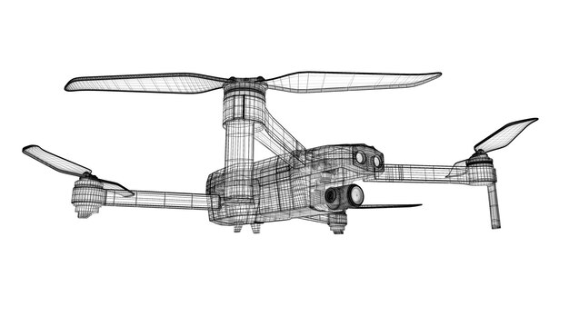 3D 렌더링 드론 모델