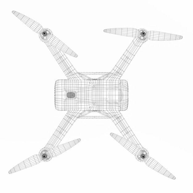 Photo 3 d rendering drone model