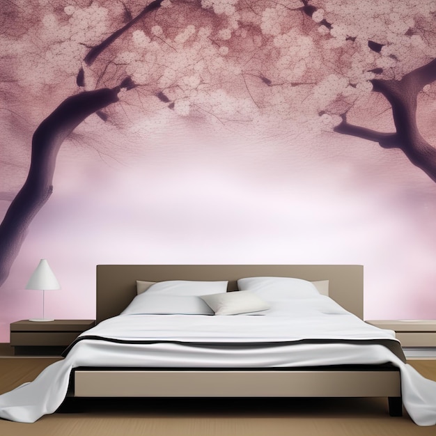 3 d weergave van een Japanse kersenbloesemboom met witte achtergrond 3 d weergave van een prachtige inter