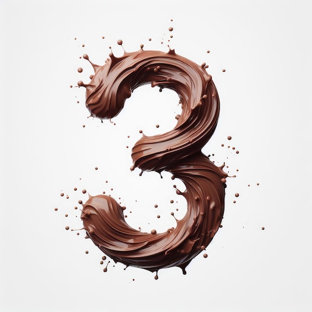 3 в вкусной шоколадной гурманской типографии