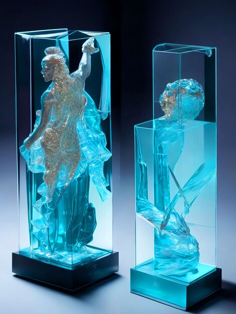 3 dimensional art model Made of glass and there must be a front and back side view