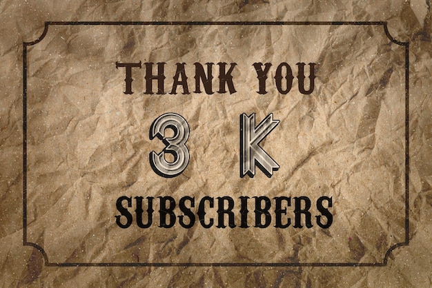 3 K subscribers celebration greeting banner design