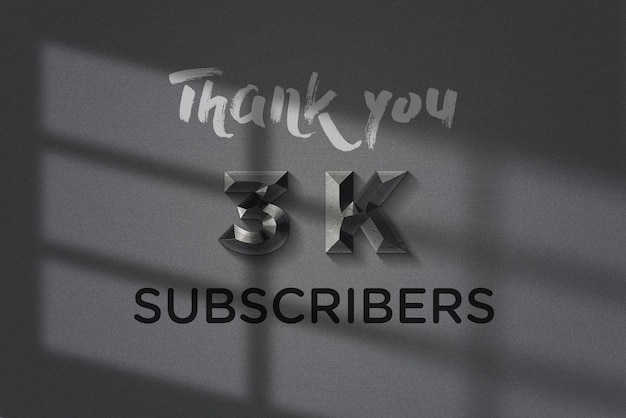 3 K subscribers celebration greeting banner with elegant design