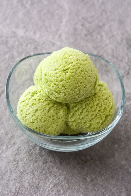 3 pistachio ice cream balls