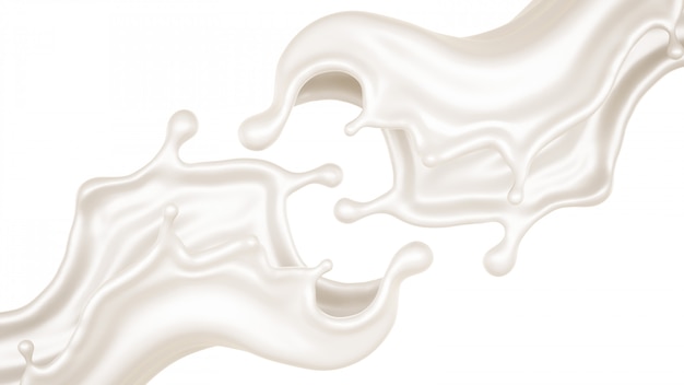 3 rendering isolated splash of milk on a white background