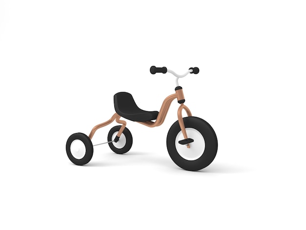 3 wielen fiets mockup voor kinderen geïsoleerd op wit 3D-rendering