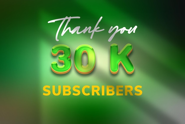 30 K subscribers celebration greeting banner with candy design