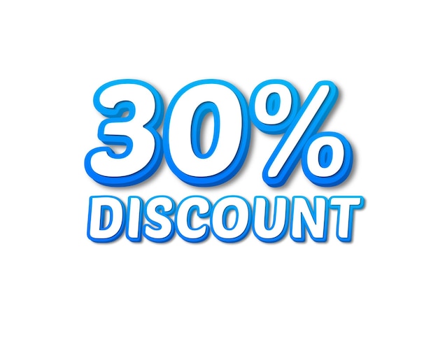 30 percent discount off 3d text image for promotion sale offer price cut white background for png