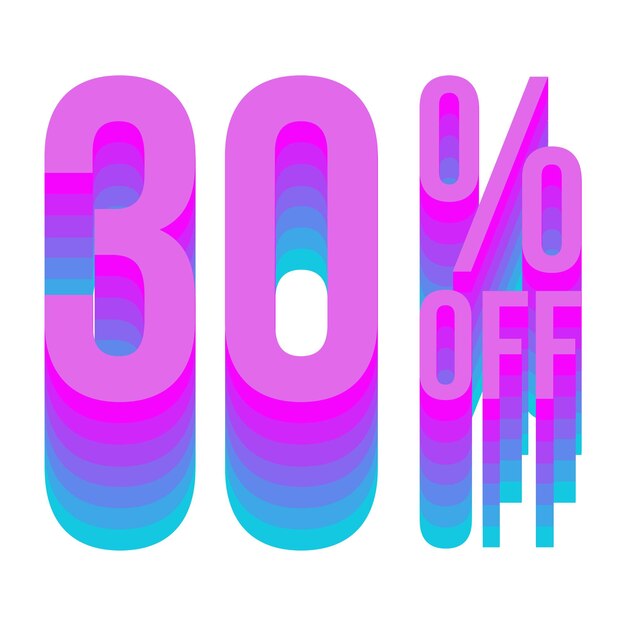 30 Percent Discount Offers Tag with Multi Color Style Design