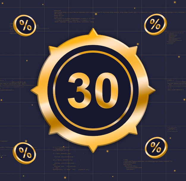 30 procent verkoop korting 3d render