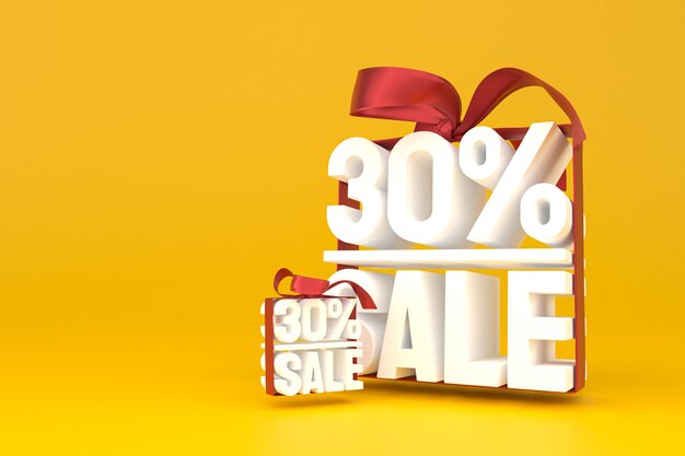 30% sale with bow and ribbon design