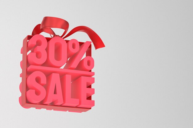 30% sale with bow and ribbon design