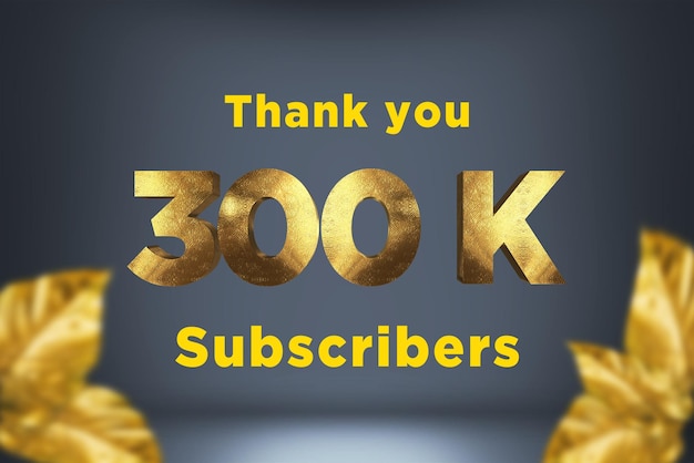 300.000 abonnees feestgroetbanner met gouden ontwerp