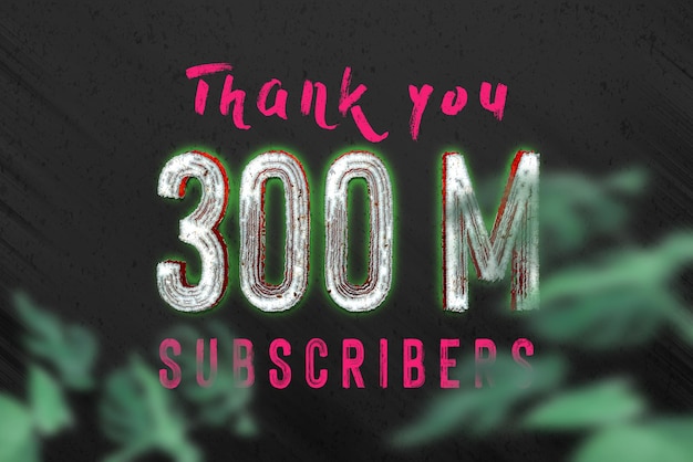 300 Million subscribers celebration greeting banner with horror design